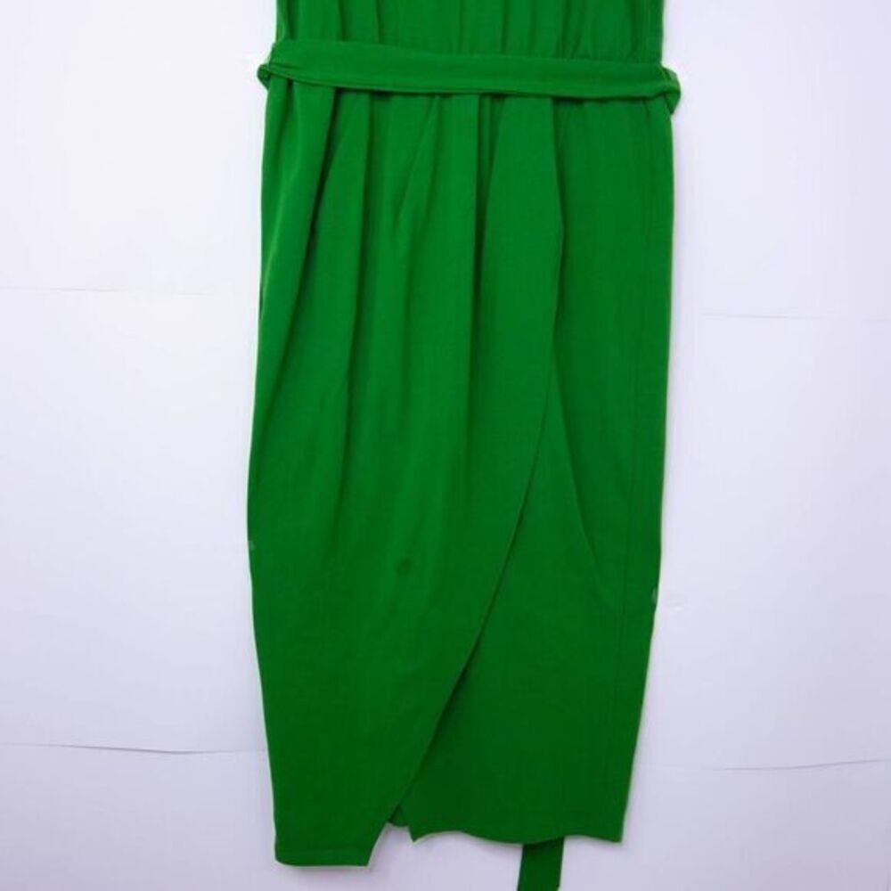 NEW Eloquii green cotton knit Wrap‎ Skirt tie waist midi Dress, 16 - Picture 5 of 16
